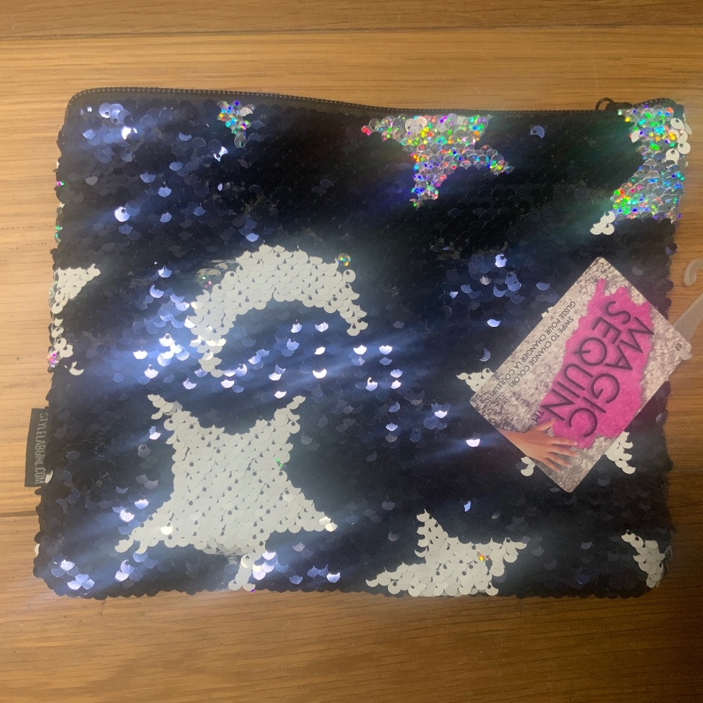 NWT Magic Sequin Star and Moon Pouch
